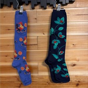 Two Pairs of Patterned Knee-High Socks — Rooster & Ladybug